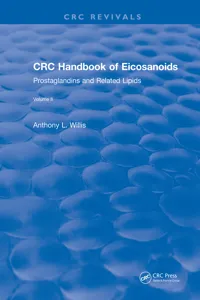 Revival: CRC Handbook of Eicosanoids, Volume I_cover