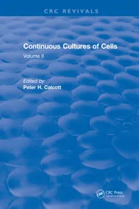 Continuous Cultures of Cells_cover