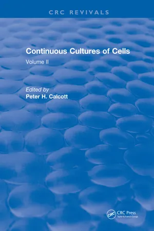 Continuous Cultures of Cells