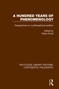 A Hundred Years of Phenomenology_cover