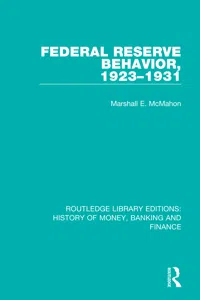 Federal Reserve Behavior, 1923-1931_cover