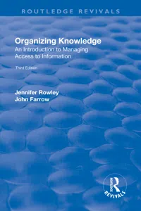 Organizing Knowledge: Introduction to Access to Information_cover