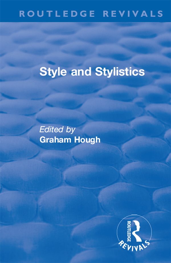 洋書 STYLE AND STYLISTICS Graham Hough PDF] Routledge Revivals: Style and Stylistics (1969) by Graham