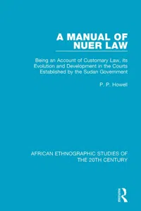 A Manual of Nuer Law_cover