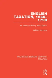 English Taxation, 1640-1799_cover