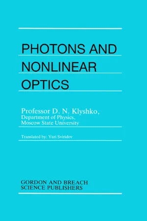 Photons Nonlinear Optics