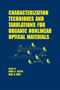 Characterization Techniques and Tabulations for Organic Nonlinear Optical Materials_cover