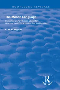 The Mende Language_cover