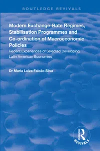 Modern Exchange-rate Regimes, Stabilisation Programmes and Co-ordination of Macroeconomic Policies_cover