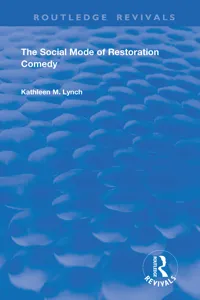 Social Mode of Restoration Comedy_cover