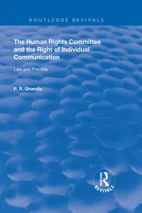 The Human Rights Committee and the Right of Individual Communication_cover
