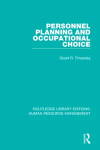 Personnel Planning and Occupational Choice_cover