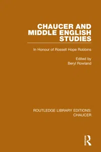 Chaucer and Middle English Studies_cover