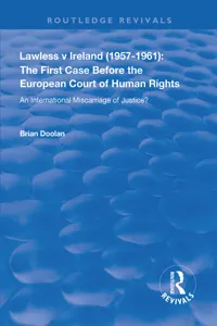 Lawless v Ireland: The First Case Before the European Court of Human Rights_cover