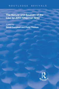 The Nature and Sources of the Law by John Chipman Gray_cover