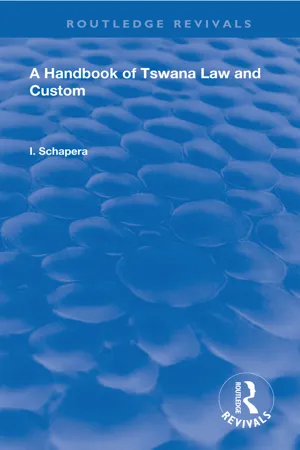 A Handbook of Tswana Law and Custom