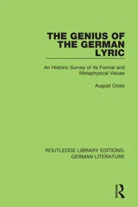 The Genius of the German Lyric_cover