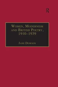 Women, Modernism and British Poetry, 1910–1939_cover