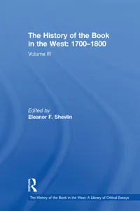 The History of the Book in the West: 1700–1800_cover