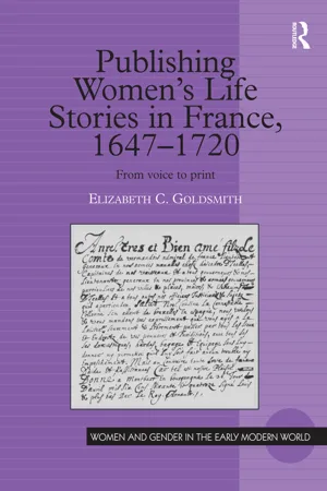 Publishing Women's Life Stories in France, 1647-1720