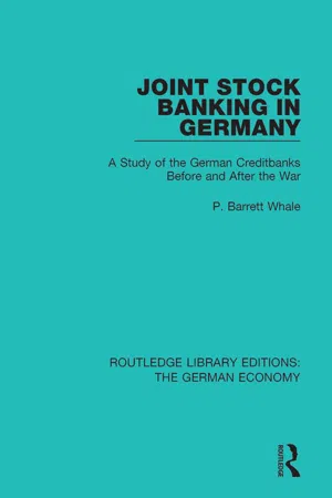 Joint Stock Banking in Germany