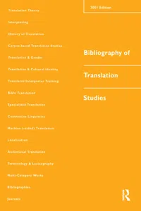 Bibliography of Translation Studies: 2001_cover