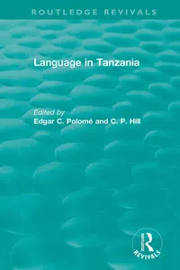 Routledge Revivals: Language in Tanzania_cover