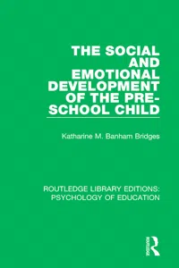 The Social and Emotional Development of the Pre-School Child_cover