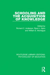 Schooling and the Acquisition of Knowledge_cover