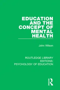 Education and the Concept of Mental Health_cover