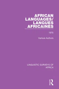 African Languages/Langues Africaines_cover