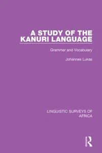 A Study of the Kanuri Language_cover