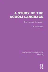A Study of the Àcoólî Language_cover