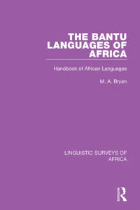 The Bantu Languages of Africa_cover