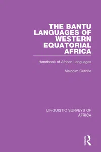 The Bantu Languages of Western Equatorial Africa_cover