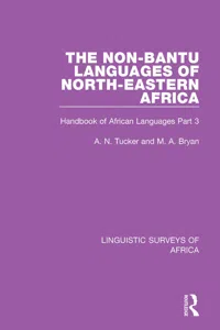 The Non-Bantu Languages of North-Eastern Africa_cover