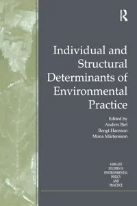 Individual and Structural Determinants of Environmental Practice_cover