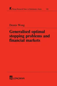 Generalized Optimal Stopping Problems and Financial Markets_cover