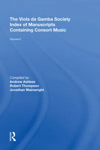 The Viola da Gamba Society Index of Manuscripts Containing Consort Music_cover