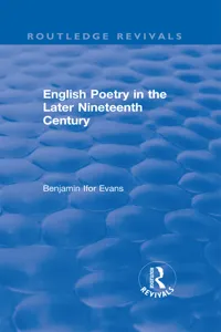 Routledge Revivals: English Poetry in the Later Nineteenth Century_cover