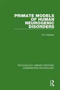 Primate Models of Human Neurogenic Disorders_cover