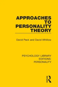 Approaches to Personality Theory_cover