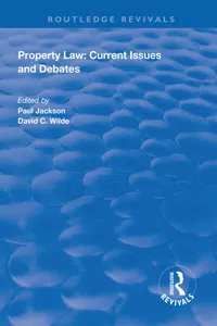 Property Law: Current Issues and Debates_cover