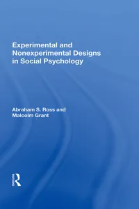 Experimental And Nonexperimental Designs In Social Psychology_cover