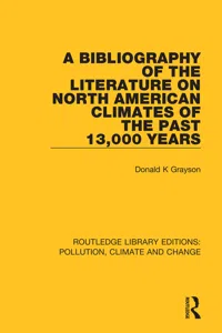 A Bibliography of the Literature on North American Climates of the Past 13,000 Years_cover