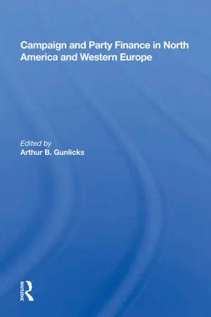 Campaign And Party Finance In North America And Western Europe