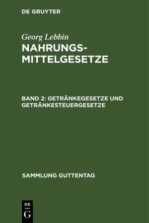 Getränkegesetze und Getränkesteuergesetze