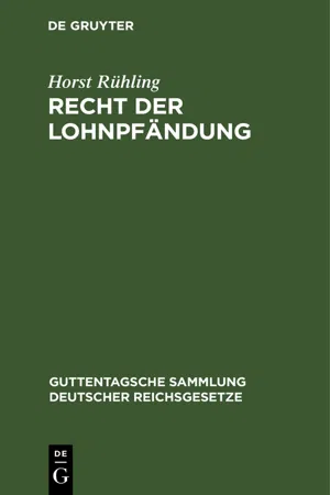 Recht der Lohnpfändung