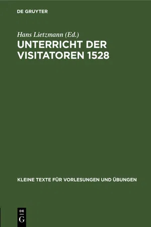 Unterricht der Visitatoren 1528