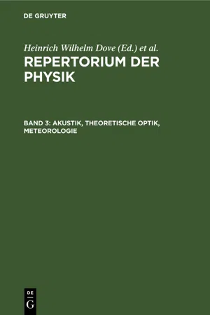 Akustik, Theoretische Optik, Meteorologie